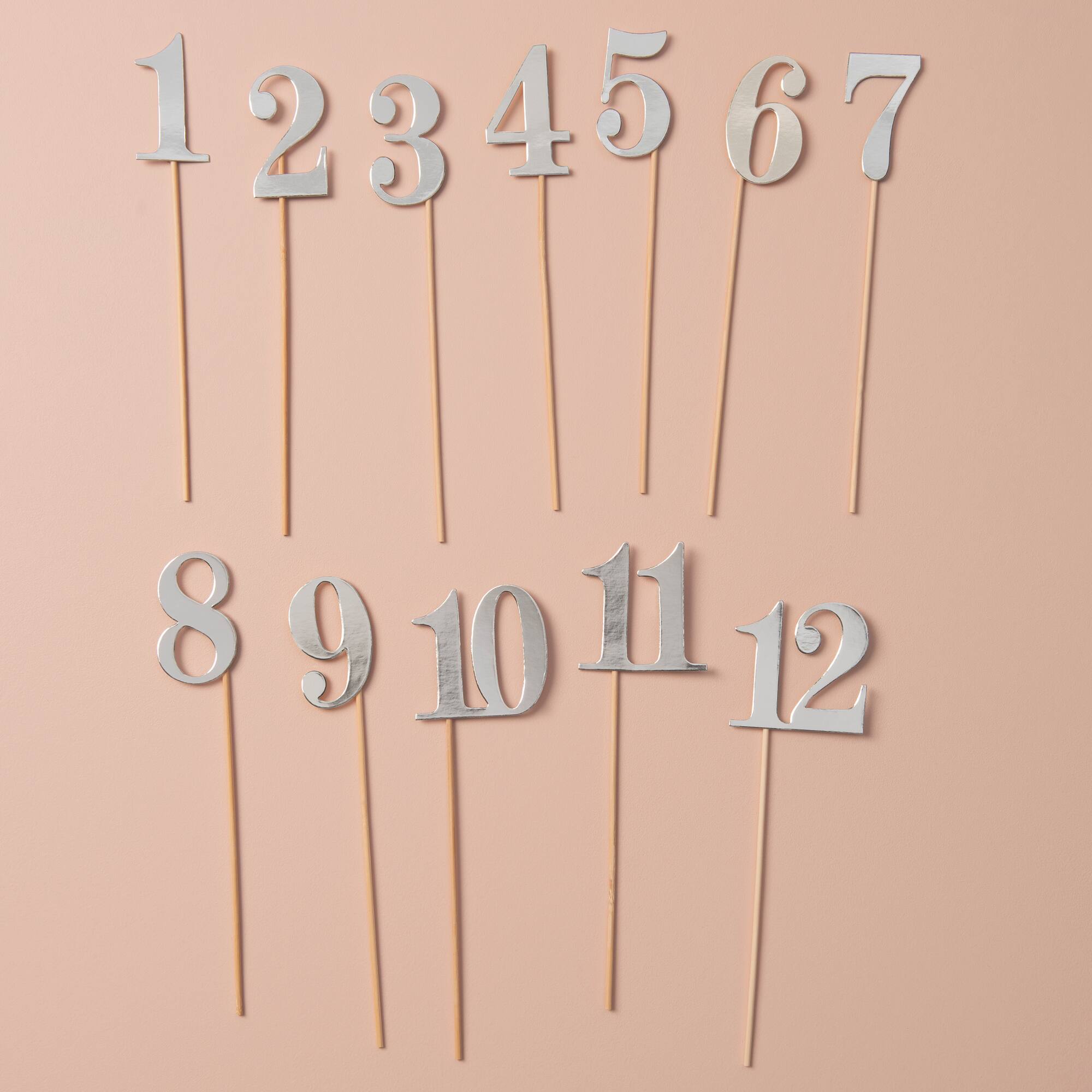 1-12 Silver Table Numbers by Celebrate It™